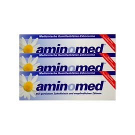 3 x 75 ml Aminomed for irritated gums and sensitive teeth, chamomile flowers