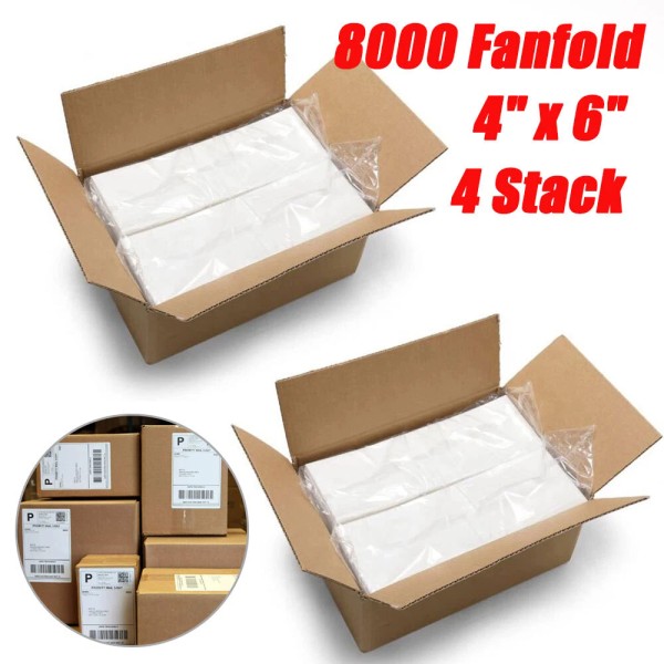 Aaiwa 8000 4x6 Fanfold Direct Thermal Shipping Labels Perforated Label