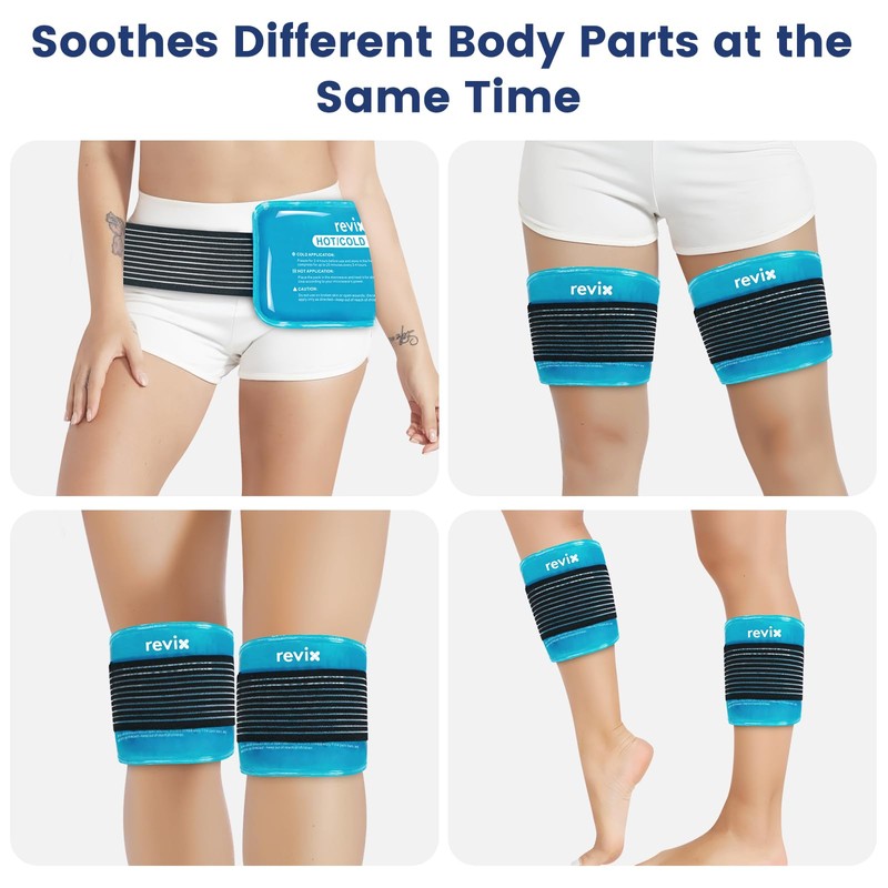 REVIX Large Ice Packs for Injuries Reusable, 2 Packs Hot