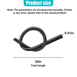UHANBUT 4PCS Car Windshield Wiper Blades Refills, 24'' Rubber Adjustable Boneless Insert Auto Wiper Strip, DIY Vehicle Windscreen Frameless Strips Replacement Accessories for Truck, SUV (24 Inch)