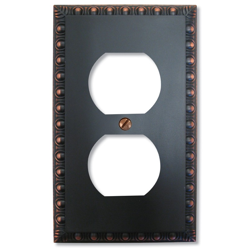 Amerelle Egg & Dart Single Duplex Cast Metal Wallplate in