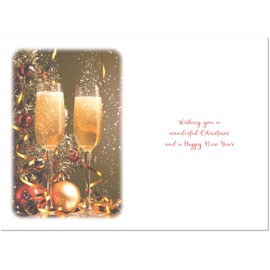 doodlecards Granddaughter Christmas Card Champagne Medium Size Christmas Card for Granddaughter with Plain Envelope