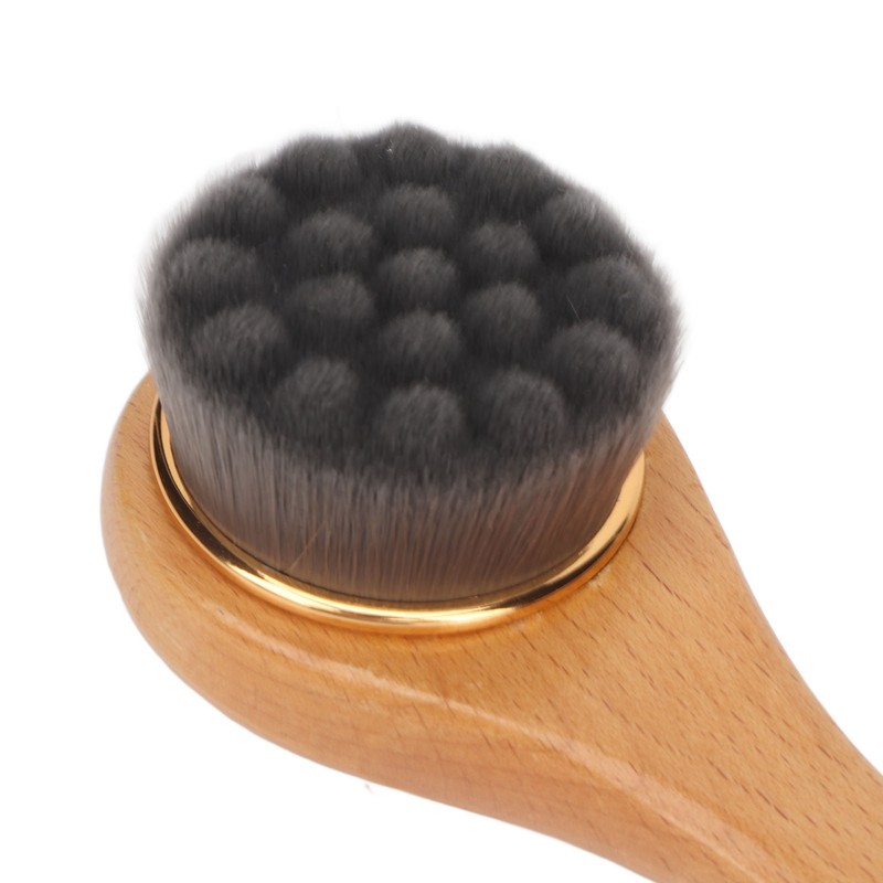 Manual Facial Cleansing Brush Men Women Beech Handle Soft Fiber