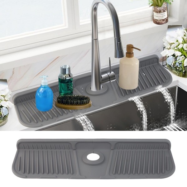 Silicone Kitchen Sink Splash Guard Mat for Behind Faucet -