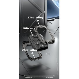 Heavy Key Fob Cover Case Protector for GMC, Keychain, Accessories for GMC Chevy Colorado Silverado Suburban Tahoe Silverado (Type-A 4 Buttons)