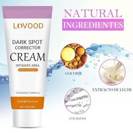 LOVOOD Crema corrector de manchas oscuras – axilas, cuello, axilas, rodillas, codos, áreas privadas, áreas íntimas – Fórmula mejorada, resultado insta