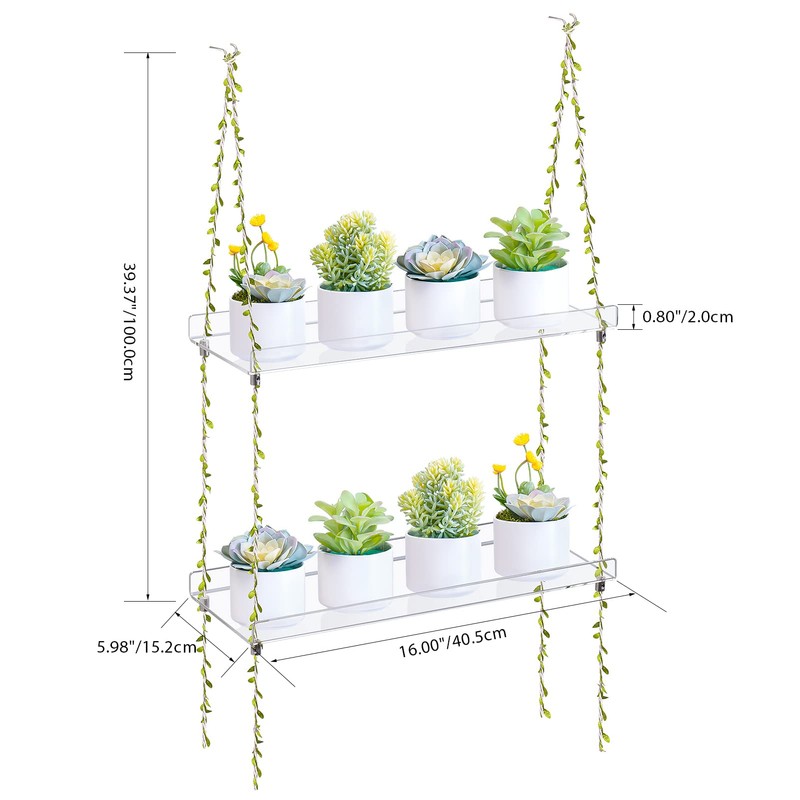 Sumerflos Acrylic Window Boxes Window Plant Shelves 2 Tier -