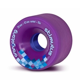 Orangatang Stimulus 70 mm 83a Freeride Longboard Skateboard Wheels (Purple, Set of 4)