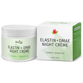Reviva Labs Elastin and DMAE Cream – Firming Night Cream for Face, Neck, and Throat Area – Facial Moisturizer for Women, Tightening and Lifting Cream, 2 oz
