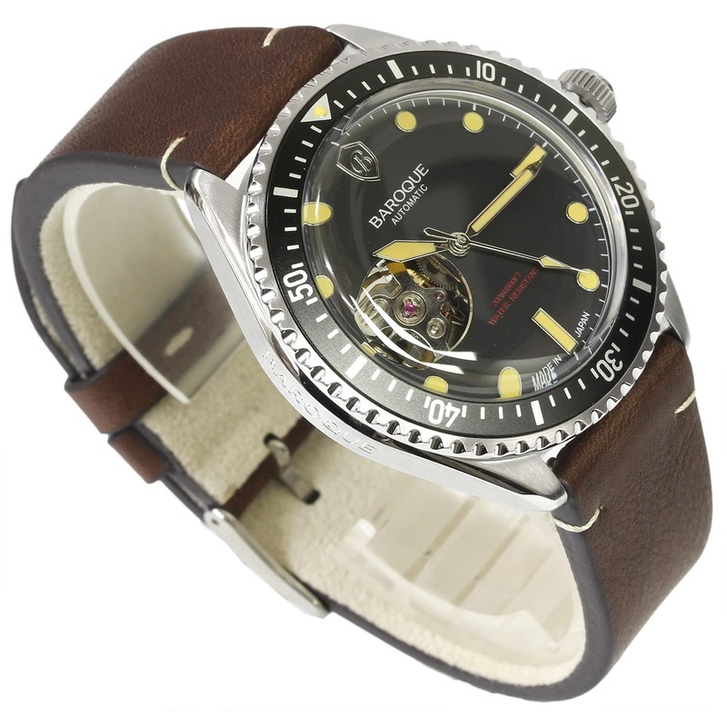 BAROQUE BA3005S-02BR Baroque Watch, Men's, Automatic Winding, Made in Japan,