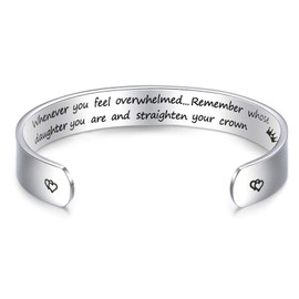 LParkin Inspirational Gift for Her - Whenever You Feel Overwhelmed Remember Whose Daughter You Are ... - 1 x 15cm - Polished Stainless Steel, Stainless Steel, No information