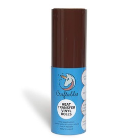 Craftables - Rollo de vinilo de transferencia de calor café HTV de 10 pies - Fácil de desmalezar - Vinilo para planchar para Silhouette Cameo, Cricut, prensa de calor, todos los cortadores de manualidades