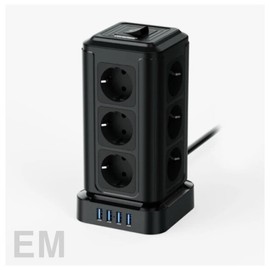 텔로(백) 텔로 USB 타워 멀티탭 4000W 대용량 16구 블랙 Tello (White) Tello USB Tower Power Strip 4000W Large Capacity 16 Ports Black