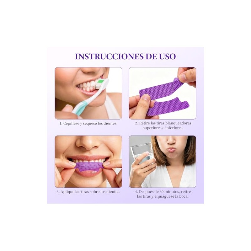 Tiras Blanqueadoras de Dientes, Whitening Strips, Bandas Dentales Blanqueadoras, Blanqueador