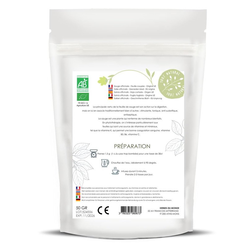 Real Sage Leaf Cut 50g