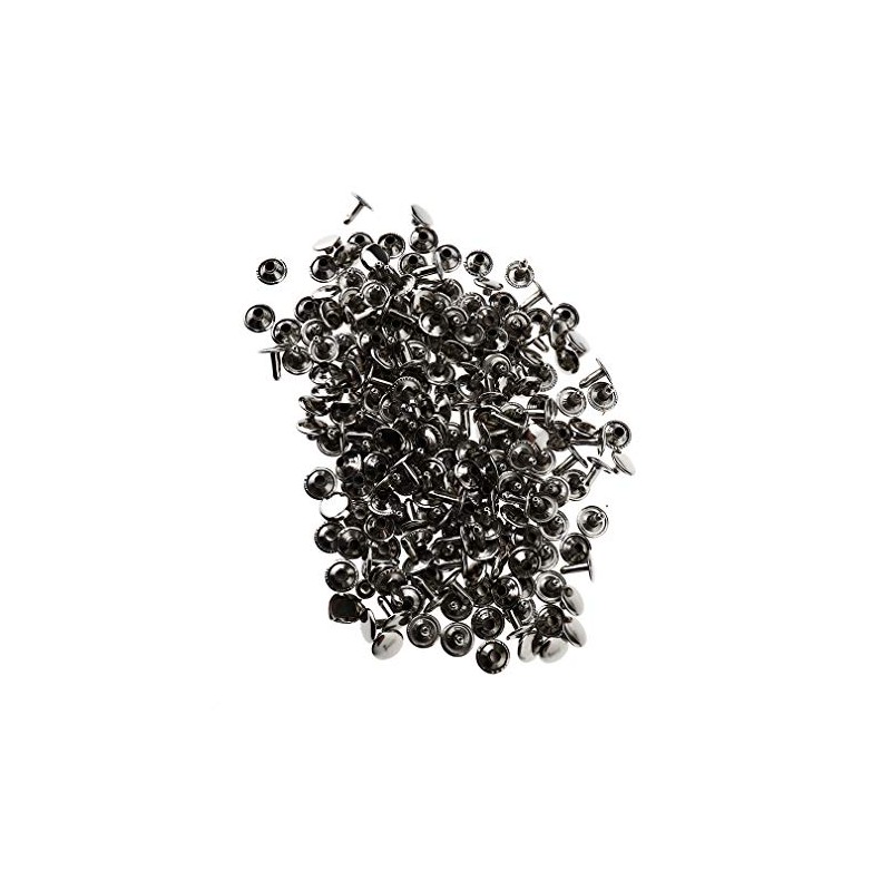 SING F LTD 100x Silver 10x10mm Double Cap Tubular Rivets