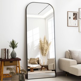 XRAMFY 21''x 56'' Rectangular Full-Length Mirror, Modern Wall-Mounted or Leaning Body Mirror for Bedroom, Closet, or Entryway Decor,Black