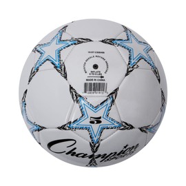 Champion Sports Viper Soccer Ball, Size 5 – Soft Touch TPU Cover, Airlock Bladder – Ages 12 & Up – Blue/Black/White