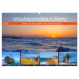 Urlaubsparadies in Kreta (Wandkalender 2026 DIN A2 quer), CALVENDO Monatskalender: Traumhafte Kreta Impressionen rund um die größte Insel Griechenlands (CALVENDO Natur)
