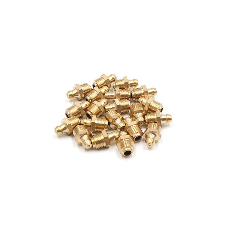 uxcell a17083100ux0253 20Pcs M10 x 1 Thread Brass Straight Grease