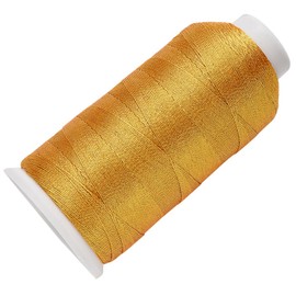 CABODYALS 1200M 0.2MM 3Ply Gold Metallic Sewing Thread Nylon Embroidery Machine Thread Shimmer Christmas Glitter String with Spool for Computerized Sewing Jewelry Making Crafts Hanging Decorative