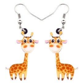 DOWAY Acrylic Cartoon Cute Giraffe Earrings Jewellery Decoration for Women Girls Funny Giraffe Gifts, Acrylic, Sandstone