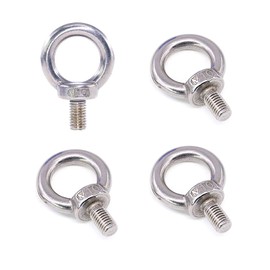 Reedny Shoulder Lifting Eye Bolts, 3/8" 304 Stainless Steel Heavy Duty Anchor Fastener Screw Bolt for Hanging Hammocks Articles (M10, 4Pack)