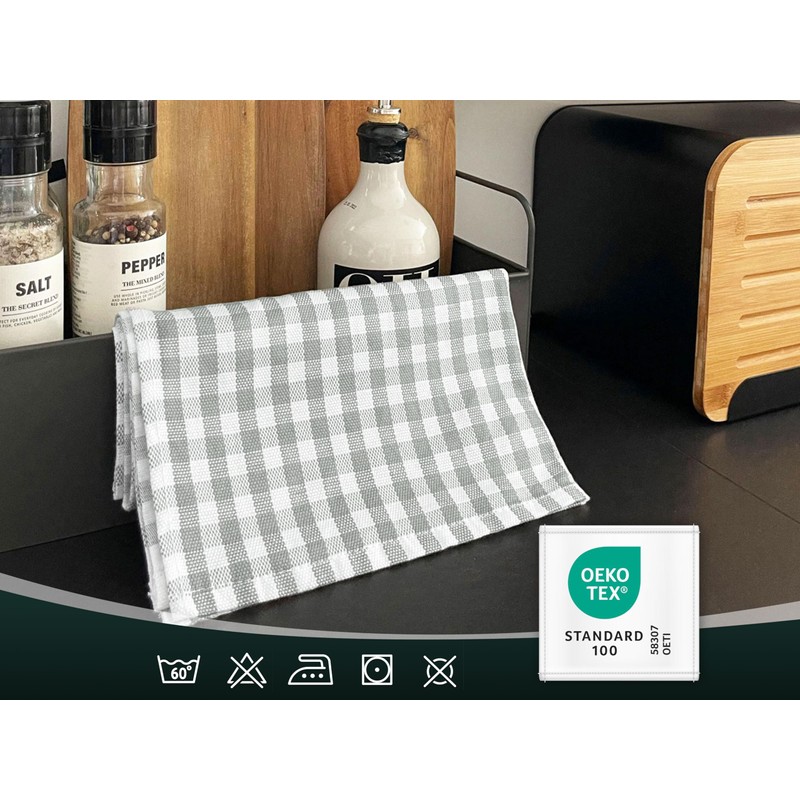 ZOLLNER Set of 5 Cotton Tea Towels in 50 x