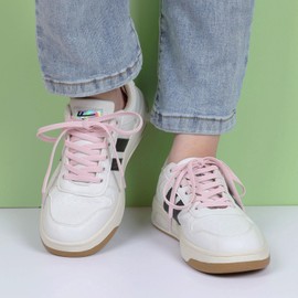 Stepace [2 Pairs] Flat Elastic Shoe Laces for Sneakers 31"-63" Length 11 Colors Stretch Shoelaces Pink 100