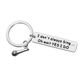 Baipilu Music Lovers Gift Keychain Singer Gift Jewelry Singing Music Lover Gift for Friend Women Men Funny Singer Jewelry Gift Music Lovers Jewelry for Girls Birthday Graduation Gifts