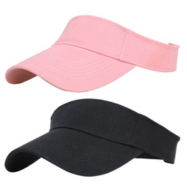 Kids Visor Sun Hat Adjustable Athletic Sports Hat 6 to 12 Years Old, Pink+black, 2-6 Years