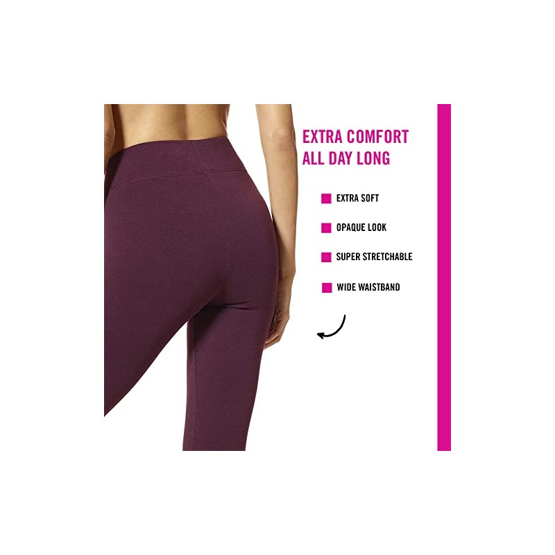 HUE Women's Legging, Black Cherry, Medium