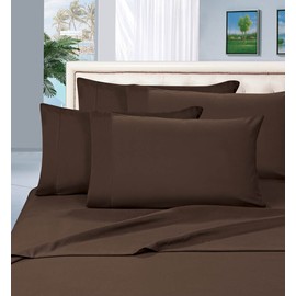 Elegant Comfort 1500 Thread Count Egyptian Quality 6 Piece Wrinkle Free and Fade Resistant Luxurious Bed Sheet Set, King, Chocolate Brown