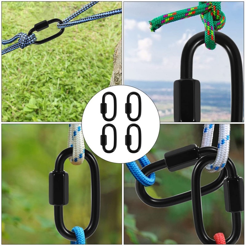 TEHAUX Locking Stainless Outdoor Heavy Carabiner Hammock Quick Re for