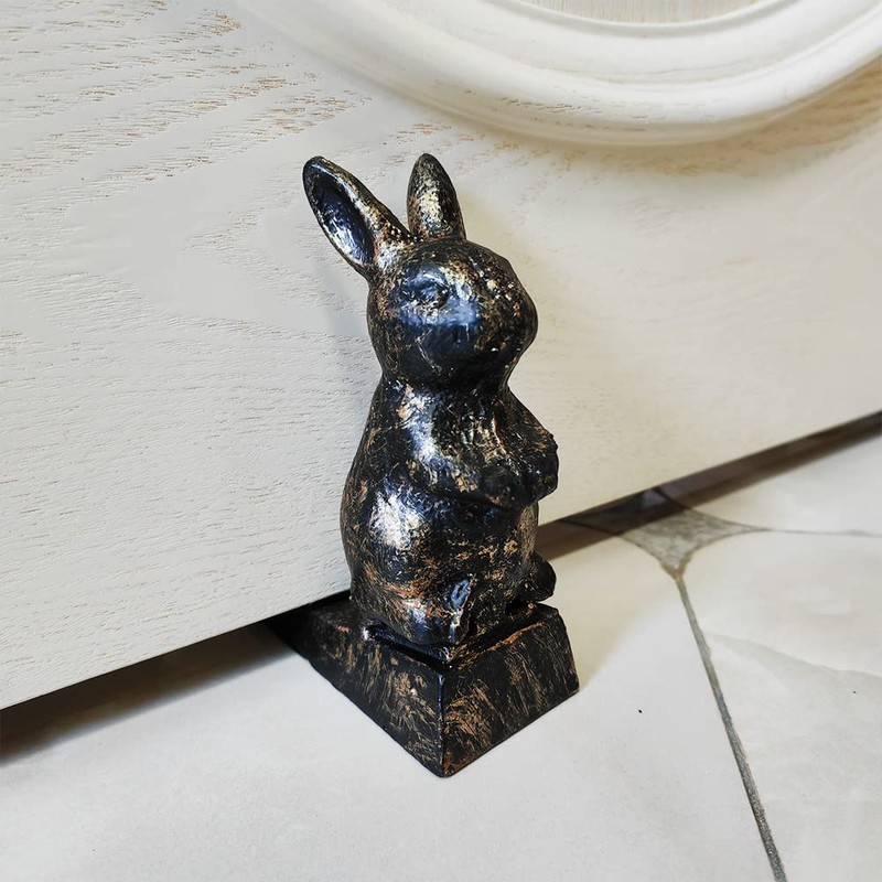 Cast Iron Door Stop, Cute Decorative Rabbit Door Stopper, Heavy