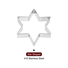 5Pcs Sliver Star Cookie Cutter Set Stainless Steel Five-Pointed Star Edge Biscuit Sandwich Cheese Cutter Bakeware Tools
