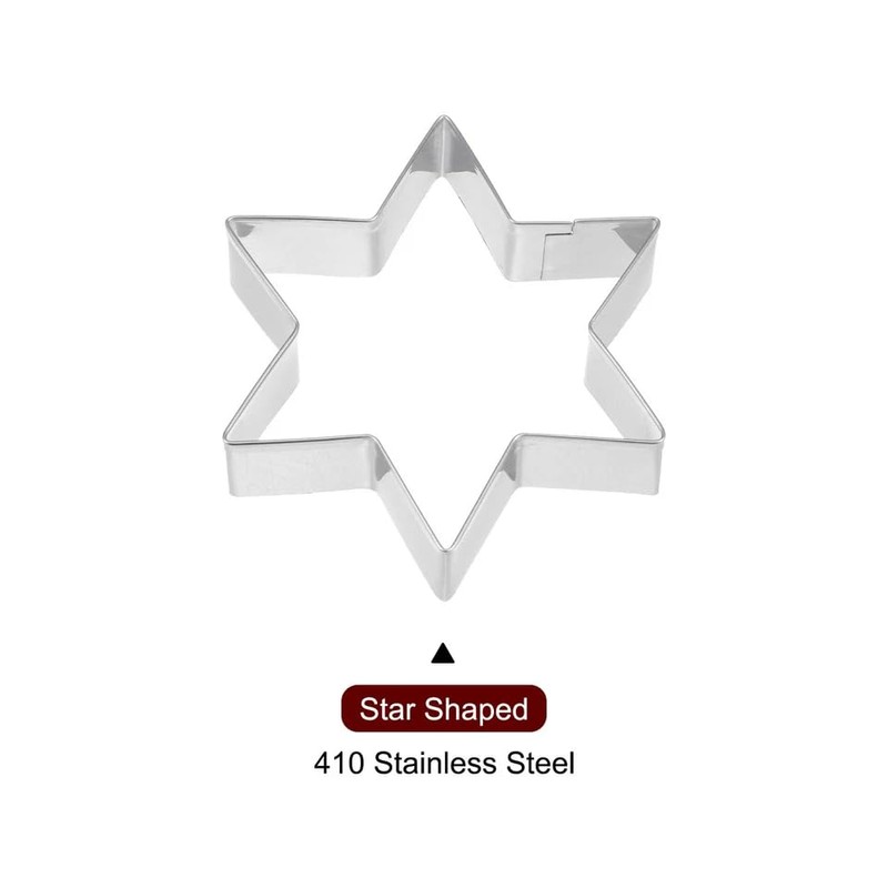 5Pcs Sliver Star Cookie Cutter Set Stainless Steel Five-Pointed Star