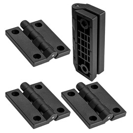 4 Hinges 100 x 80 mm Made of Polyamide Plastic for Screw-On - for Doors Flaps Lid Ideal for Use with T V Slot Profiles | 3 Sizes to Choose From