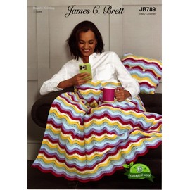 James Brett Double Knit Easy Crochet Pattern for Lace Blanket & Cushion Cover (JB789)