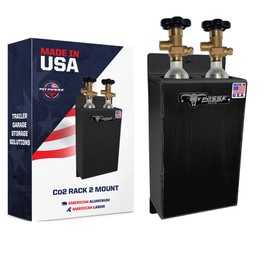Pit Posse 468BK Co2 Carbon Dioxide Bottle Rack Aluminum Trailer Wall Mount 2 Bay Holder Race Car Enclosed Trailer-Made in USA