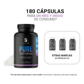 Triptofano De 180 Cápsulas De 500mg, L-tryptophan B Life