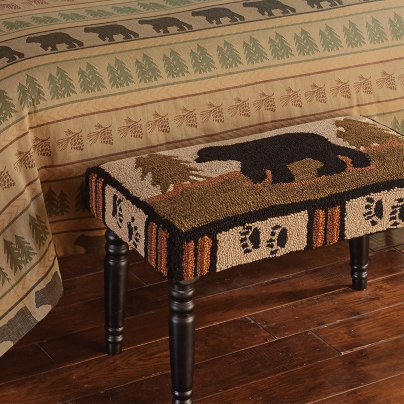 Park Designs Adirondack Bear Hooked Bench