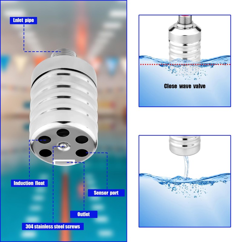 Auto Float Valve, 1/2" 3/4" Thread Stainless Steel Water Level