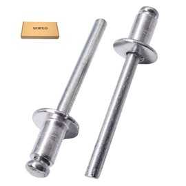 SKIR'CO Pack of 100 Aluminium Blind Rivets 6.0 x 10 mm Steel Mandrel Pop Rivets Dome Head DIN 7337 Rivets