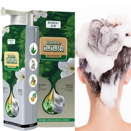 SWELCOLL Tinte Para el Cabello de Burbuja Vegetal, Tinte Rápido Para el Cabello, No Daña el Cabello, Personas Perezosas Tiñen el Cabello, TeñIdo Brevemente el Cabello 200ml (Negro)