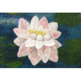 Artfelt Water Lily Picture Felt kit- a Carefully Designed Felting kit to Make a Water Lily Picture Inspired by Monet with Online Tutorial.