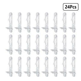 Pocoxll Clear Cabinet Shelf Pins & Clips, 6mm Peg x 5/8" Thick Plastic Shelf Supports for Kitchen Cabinets, Wood Shelving - 24 PCS