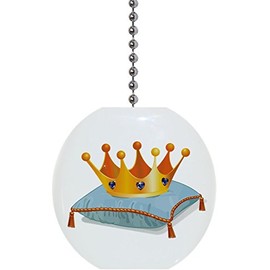 Fairytale Crown on Pillow Solid Ceramic Fan Pull