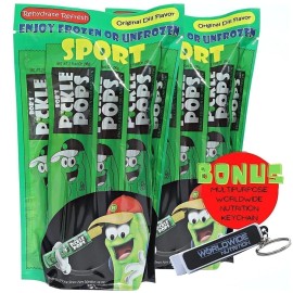 Bob's Pickle Pops Bobs Pickle Pops Sport Original Dill - 6 Pops (2oz Each) per Pouch for Hydration - 3 Pack