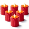 Homemory 6Pack 2" x 2" Red LED Votive Candles with